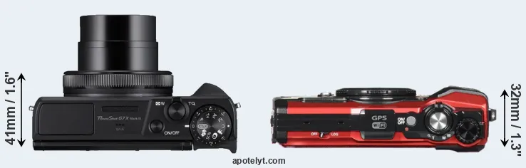 Compare G7X Mark III versus TG-5 top