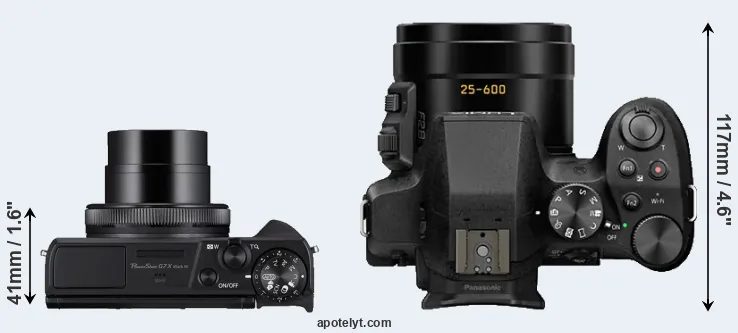 Compare G7X Mark III versus FZ300 top