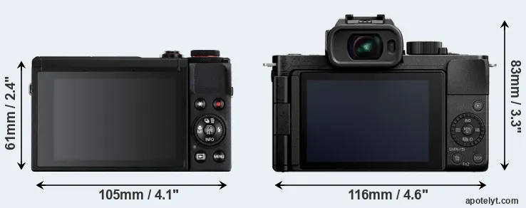 Comparison G7X Mark III or G100 rear