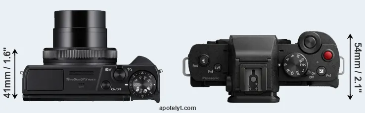 Compare G7X Mark III versus G100 top
