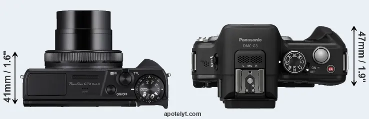 Compare G7X Mark III versus G3 top