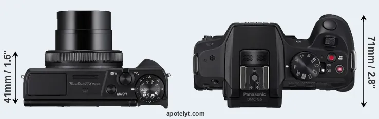 Compare G7X Mark III versus G6 top