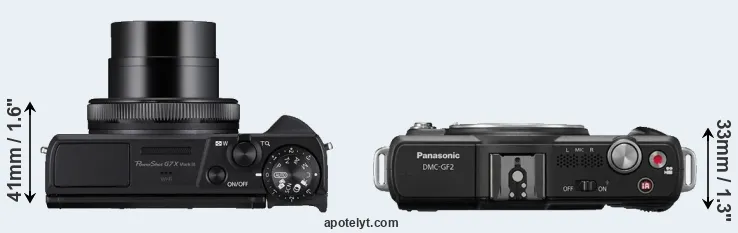 Compare G7X Mark III versus GF2 top