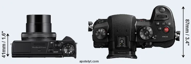 Compare G7X Mark III versus GH5s top