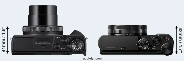 Compare G7X Mark III versus LX15 top