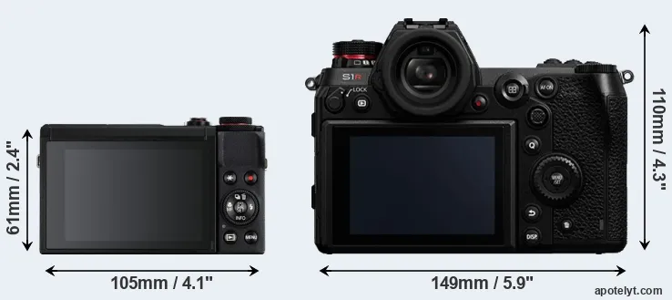 Comparison G7X Mark III or S1R rear