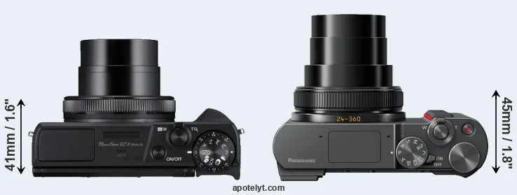 Compare G7X Mark III versus TZ200 top