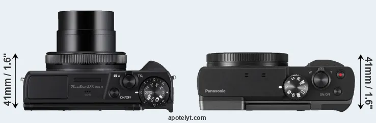 Compare G7X Mark III versus TZ90 top