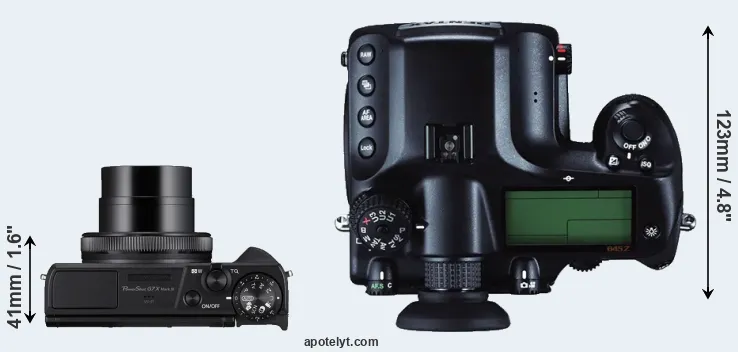 Compare G7X Mark III versus 645Z top