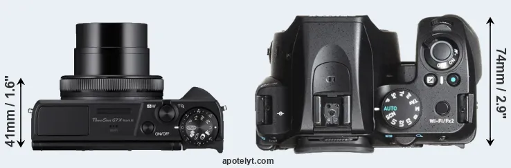 Compare G7X Mark III versus K-70 top