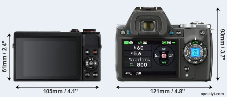 Comparison G7X Mark III or K-S1 rear