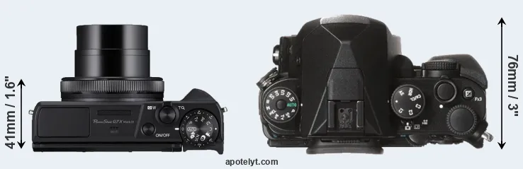 Compare G7X Mark III versus KP top