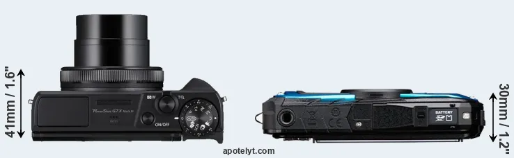 Compare G7X Mark III versus WG-90 top