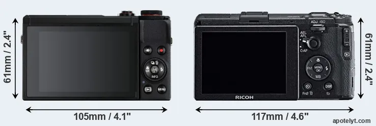 Comparison G7X Mark III or GR rear