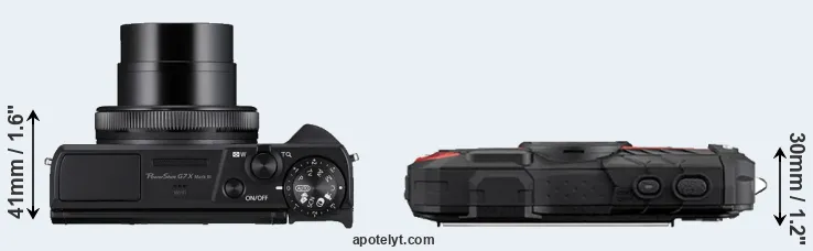 Compare G7X Mark III versus WG-60 top