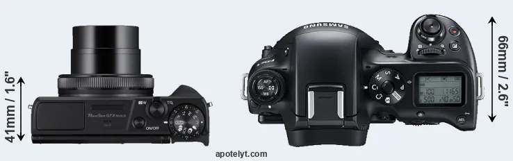 Compare G7X Mark III versus NX1 top