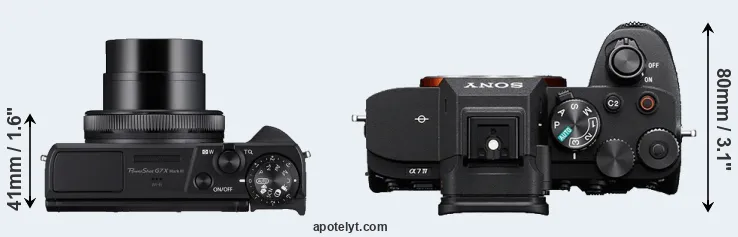 Compare G7X Mark III versus A7 IV top