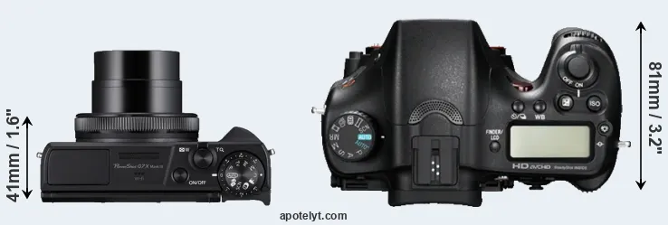Compare G7X Mark III versus A77 top