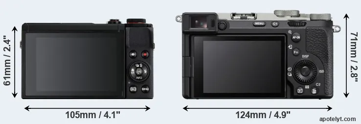 Comparison G7X Mark III or A7C II rear