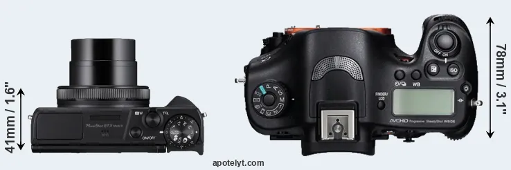 Compare G7X Mark III versus A99 top