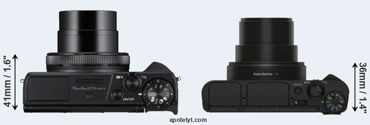 Compare G7X Mark III versus HX80 top