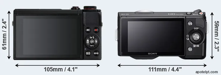 Comparison G7X Mark III or NEX-5N rear