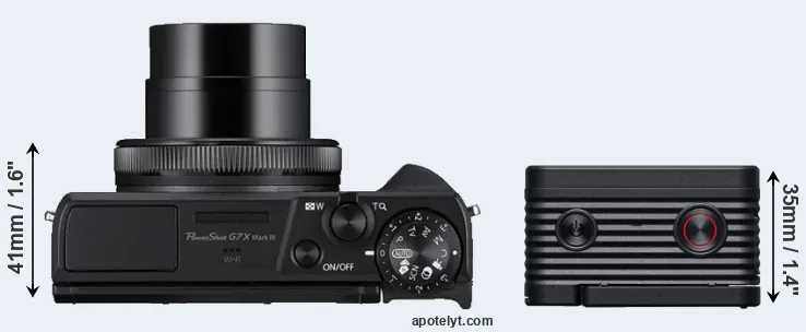 Compare G7X Mark III versus RX0 II top