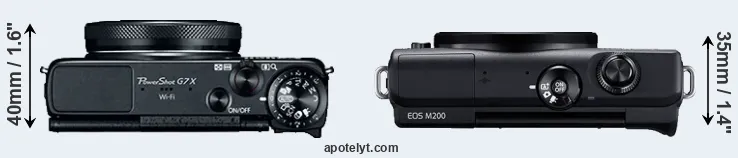 Compare G7X versus M200 top