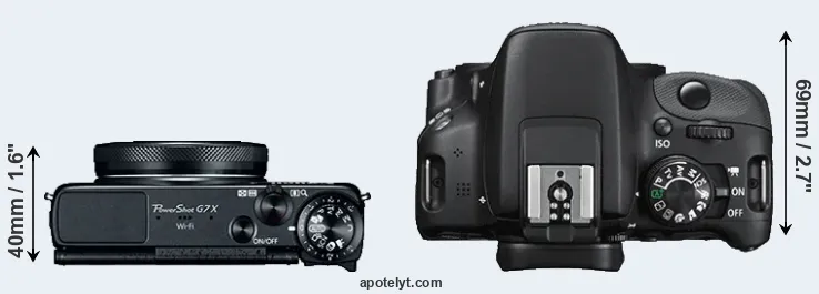 Compare G7X versus SL1 top