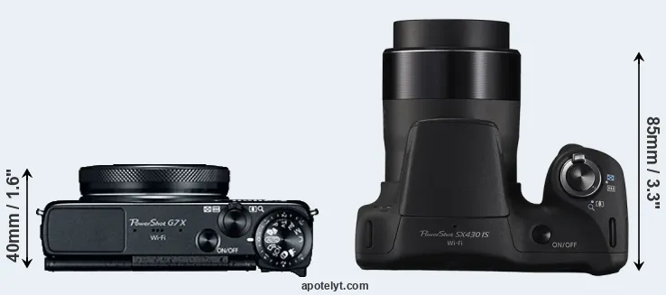 Compare G7X versus SX430 top