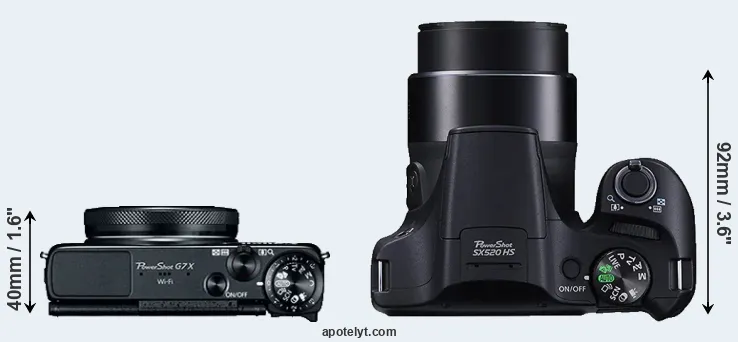 Compare G7X versus SX520 top