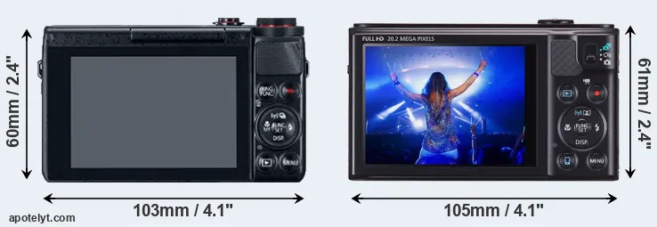 Comparison G7X or SX610 rear