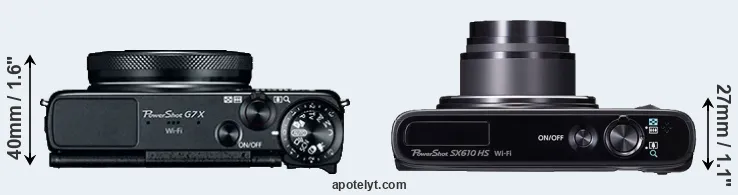 Compare G7X versus SX610 top