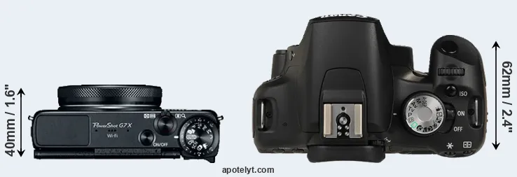 Compare G7X versus T1i top