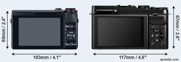 Comparison G7X or X-A1 rear