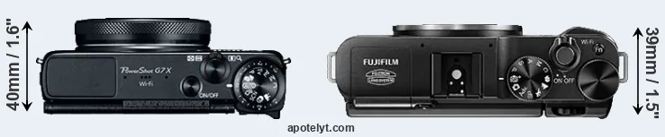 Compare G7X versus X-A1 top