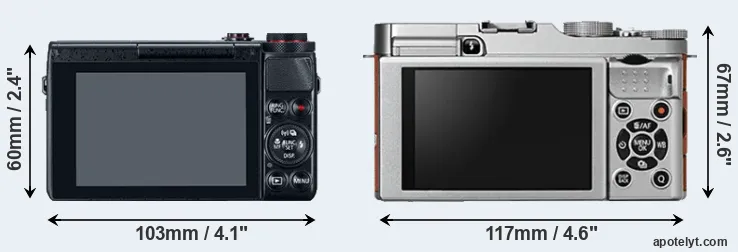 Comparison G7X or X-A2 rear