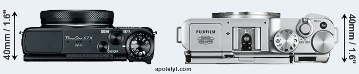 Compare G7X versus X-A2 top
