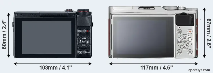 Comparison G7X or X-A3 rear