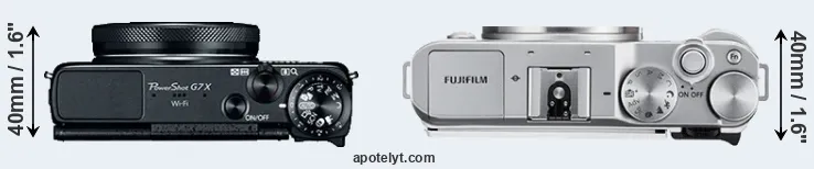 Compare G7X versus X-A3 top