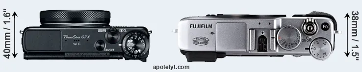 Compare G7X versus X-E1 top