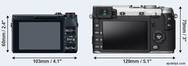 Comparison G7X or X-E2S rear
