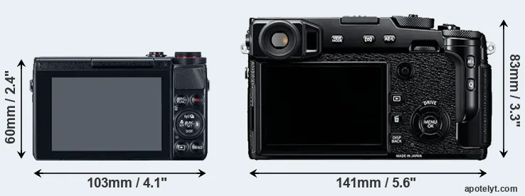 Comparison G7X or X-Pro2 rear