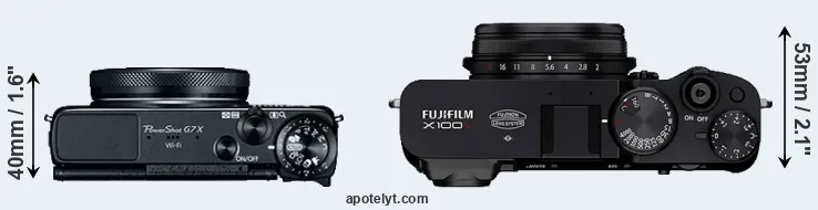 Compare G7X versus X100V top