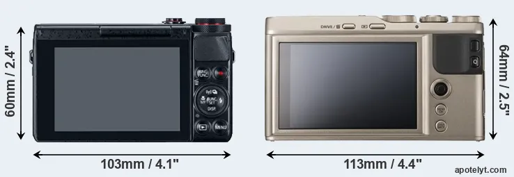 Comparison G7X or XF10 rear