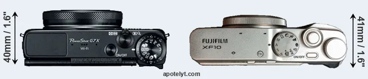 Compare G7X versus XF10 top