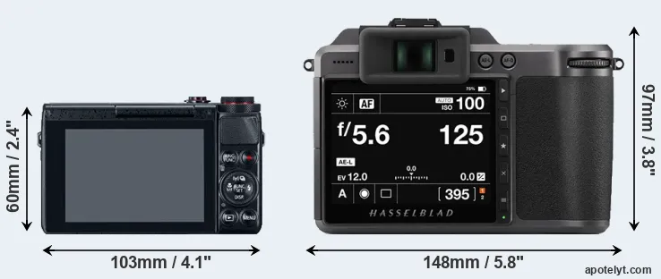 Comparison G7X or X1D II rear
