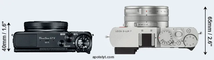 Compare G7X versus D-LUX 7 top