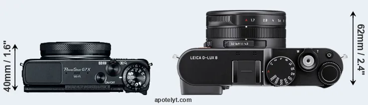 Compare G7X versus D-LUX 8 top