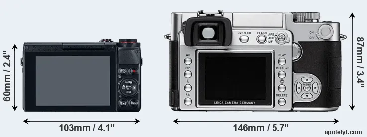 Comparison G7X or Digilux 3 rear